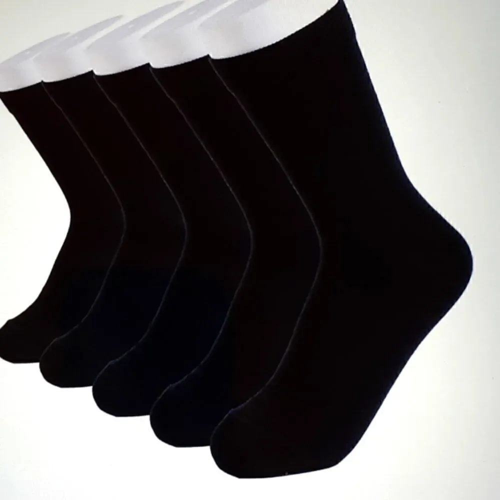 10 Pairs Unisex Cotton Black Crew Socks New In Package